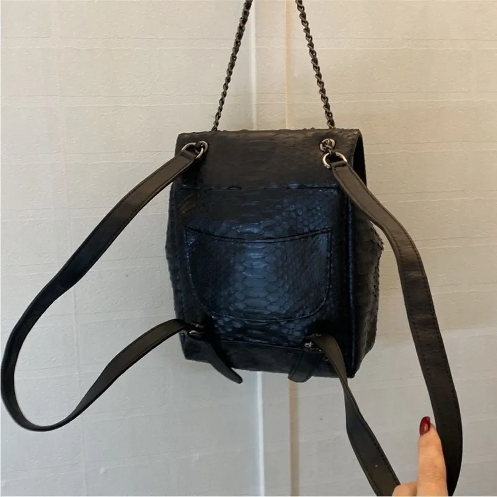 Justified Hunt  Black  snake skin  Backpack
